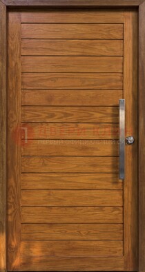 Коричневая входная дверь c МДФ панелью ЧД-02 в частный дом в Краснознаменске