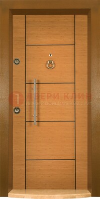 Коричневая входная дверь c МДФ панелью ЧД-13 в частный дом в Краснознаменске