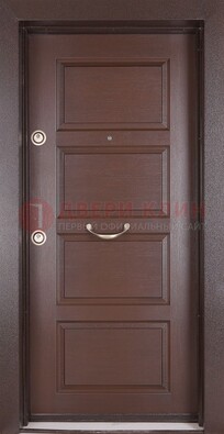 Коричневая входная дверь c МДФ панелью ЧД-28 в частный дом в Краснознаменске