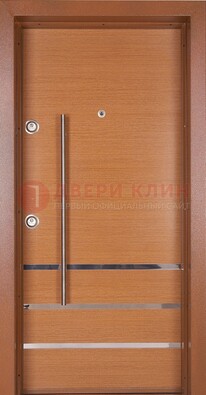 Коричневая входная дверь c МДФ панелью ЧД-31 в частный дом в Краснознаменске