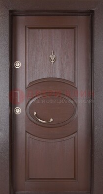 Коричневая входная дверь c МДФ панелью ЧД-36 в частный дом в Краснознаменске
