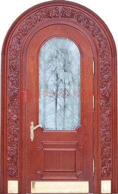 Толстая металлическая арочная дверь со стеклом ДА-20 в Краснознаменске