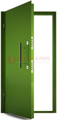 Зеленая металлическая бронированная дверь ДБ-8 в Краснознаменске