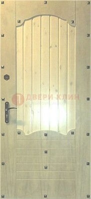 Белая железная дверь с евровагонкой ДЕ-9 в Краснознаменске
