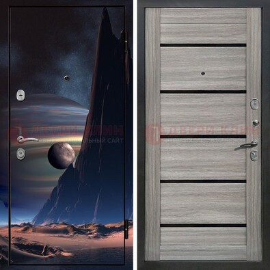 Стальная дверь с фотопечатью космоса ДФ-49 в Орехово-Зуево