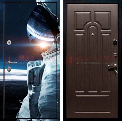 Стальная дверь с фотопечатью космонавта ДФ-4 в Краснознаменске