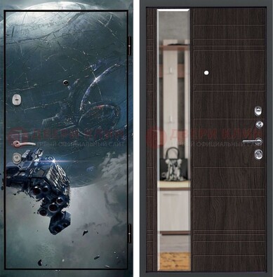 Железная дверь с фотопечатью космической фантастики ДФ-51 в Мурманске