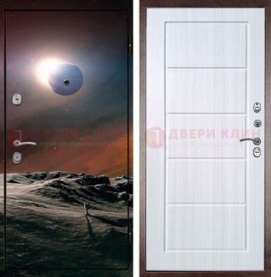 Стальная дверь с фотопечатью планет ДФ-8 в Краснознаменске