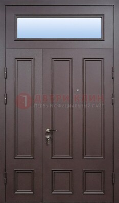 Классическая входная дверь МДФ со стеклом и фрамугой ДФГ-31 в Краснознаменске