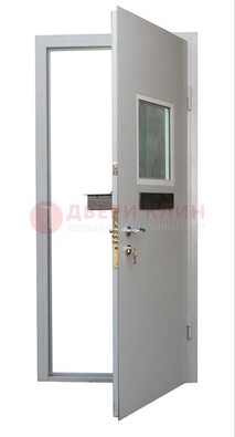 Белая металлическая дверь в кассу ДКС-1 в Краснознаменске