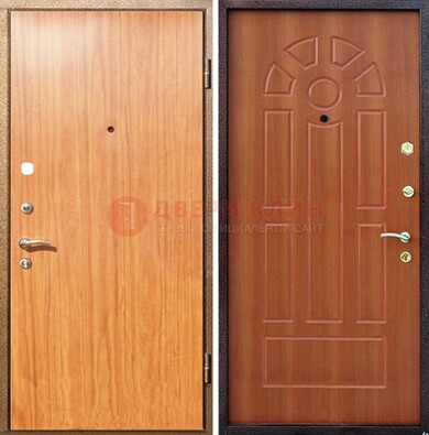 Светлая железная дверь с ламинатом МДФ внутри ДЛ-15 в Краснознаменске