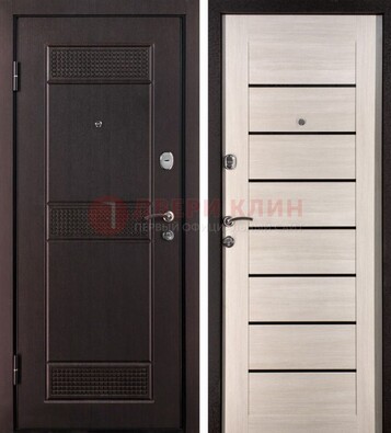 Темная стальная дверь с МДФ ДМ-147 для улицы в Краснознаменске