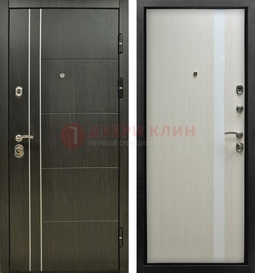 Морозостойкая темная металлическая дверь с МДФ ДМ-164 в Краснознаменске