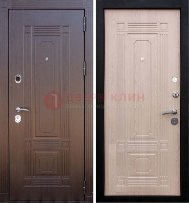 Коричневая входная дверь с МДФ ДМ-173 для кирпичного дома в Краснознаменске