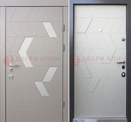 Темная металлическая дверь со светлой МДФ внутри ДМ-203 в Краснознаменске