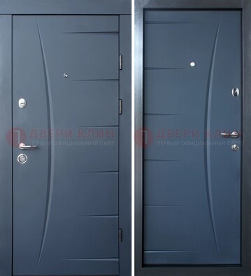 Серая входная дверь с фигурной фрезеровкой МДФ ДМ-213 в Краснознаменске