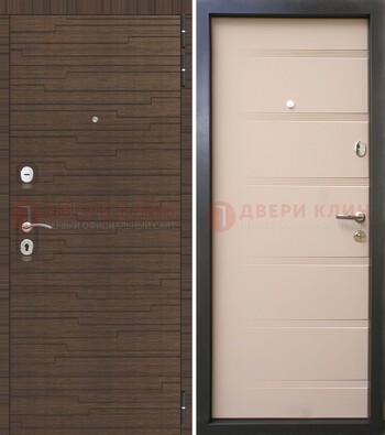 Коричневая  железная дверь c фрезерованной МДФ ДМ-248 в Краснознаменске