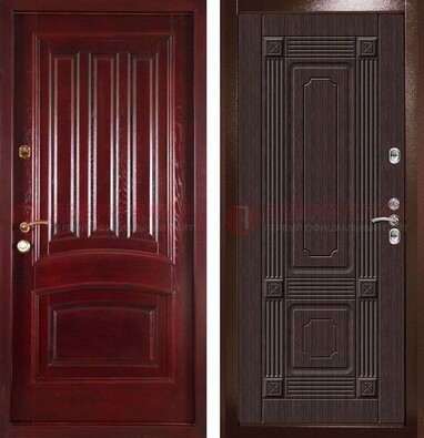 Красная стальная дверь с филенчатой МДФ ДМ-398 в Краснознаменске