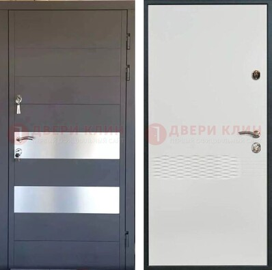 Металлическая дверь МДФ темная и светлая ДМ-420 в Краснознаменске