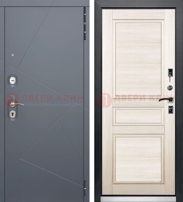 Серая железная дверь с панелями МДФ ДМ-422 в Краснознаменске