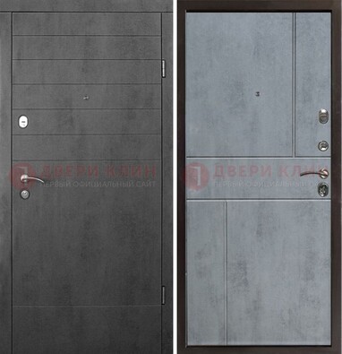 Серая железная дверь с МДФ в стиле хайтек ДМ-446 в Краснознаменске