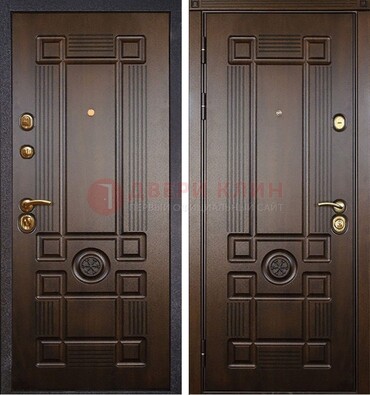 Квартирная коричневая железная дверь с МДФ ДМ-45 в Краснознаменске