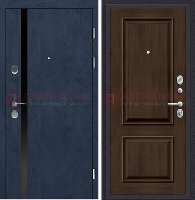 Синяя входная дверь МДФ с обеих сторон ДМ-473 в Краснознаменске