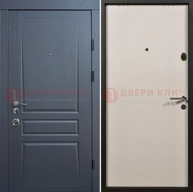 Темно-серая стальная дверь с МДФ хайтек ДМ-481 В Ижевске