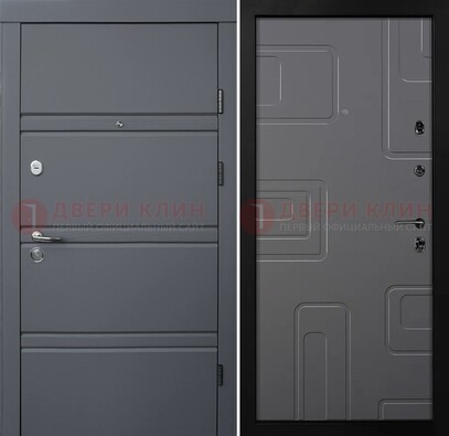 Серая металлическая дверь с МДФ в квартиру ДМ-485 в Краснознаменске