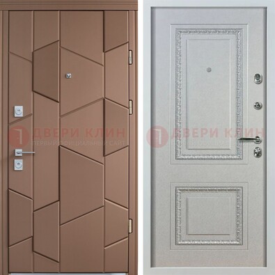 Квартирная стальная дверь с разными панелями МДФ ДМ-496 в Краснознаменске