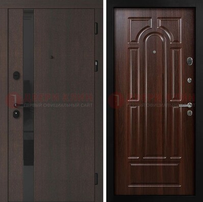Темная входная дверь с МДФ панелями в квартиру ДМ-499 в Краснознаменске