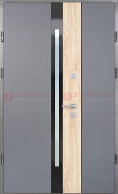 Полуторная металлическая дверь с МДФ ДМ-503 в Краснознаменске