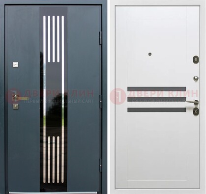 Темная квартирная дверь с разными МДФ ДМ-504 в Краснознаменске