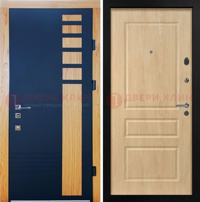 Двухцветная железная дверь с МДФ в квартиру ДМ-511 в Краснознаменске
