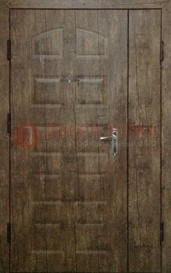 Коричневая тамбурная двухстворчатая дверь с МДФ ДМ-539 в Краснознаменске