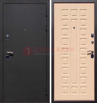 Черная стальная дверь с порошковым окрасом МДФ внутри ДП-102 в Краснознаменске
