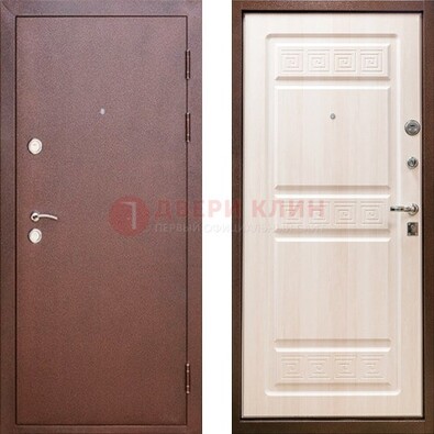 Коричневая металлическая дверь с порошковым напылением ДП-182 в Краснознаменске