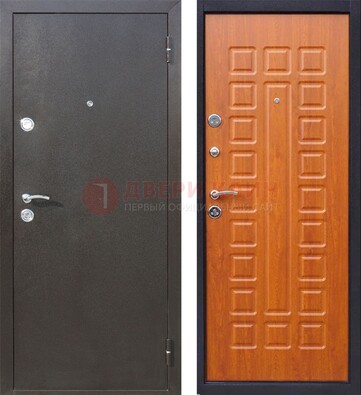 Коричневая стальная дверь с порошковым напылением ДП-202 в Краснознаменске