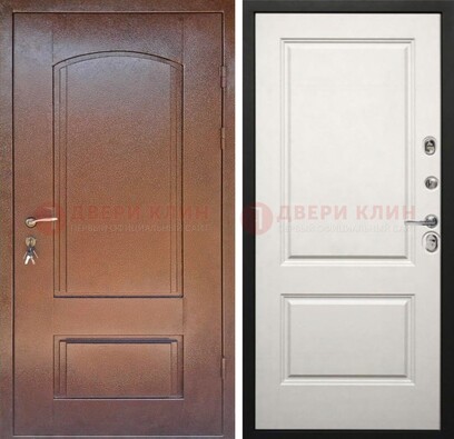 Железная дверь с порошковым покрытием Медный антик со светлой МДФ ДП-234 в Краснознаменске