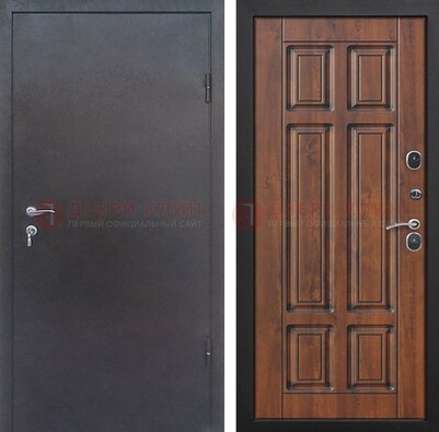 Темная входная дверь с порошковым покрытием с МДФ панелью ДП-235 в Краснознаменске