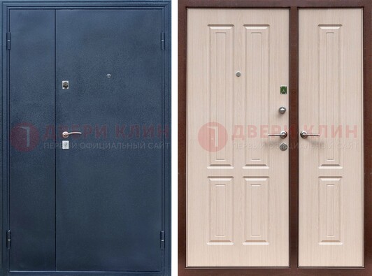 Двустворчатая стальная дверь с порошковым напылением и МДФ ДП-239 в Краснознаменске