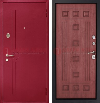 Красная железная дверь с порошковым напылением ДП-242 в Краснознаменске