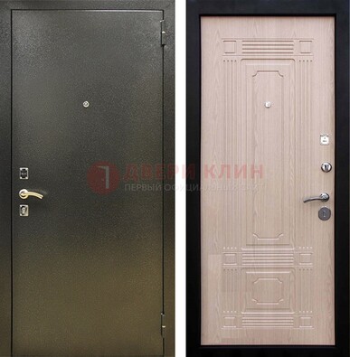 Входная темно-серая дверь с порошковым напылением и МДФ ДП-273 в Краснознаменске