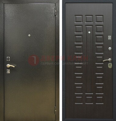 Темно-серая железная дверь с порошковым покрытием и МДФ Венге ДП-287 в Краснознаменске