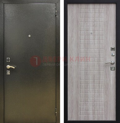 Железная темная дверь с порошковым покрытием и филенчатой МДФ ДП-297 в Краснознаменске