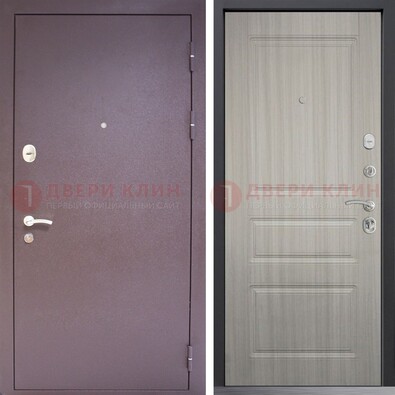 Темная стальная дверь с порошковым окрасом и МДФ ДП-310 в Краснознаменске