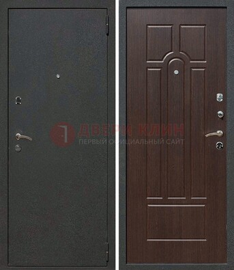 Черная металлическая дверь с порошковым окрасом ДП-47 в Краснознаменске
