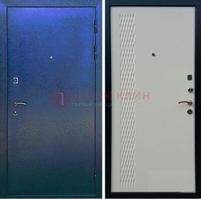 Синяя железная дверь с порошковым напылением ДП-49 в Краснознаменске