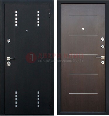 Черная металлическая дверь с порошковым окрасом ДП-62 в Краснознаменске
