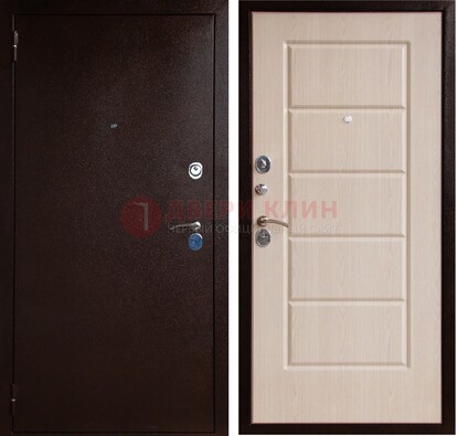 Коричневая металлическая дверь с порошковым окрасом ДП-92 в Краснознаменске